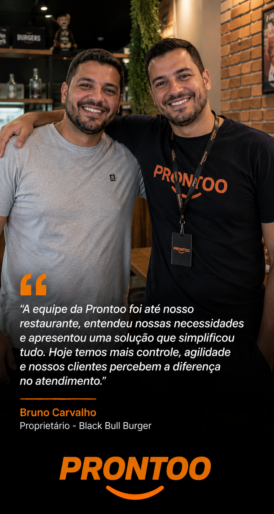 Bruno Carvalho, Proprietário · Black Bull Burger: “Hoje temos mais controle e agilidade.”
